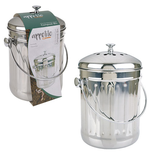 Appetito Stainless Steel Compost Bin 4.5L