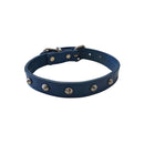 Leather Studded Collar (Blue)
