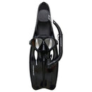 Challenger Adult Silicone Mask, Snorkel & Fin Set (Black)