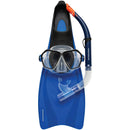 Bali Silicone Mask, Snorkel & Fin Set (Blue)