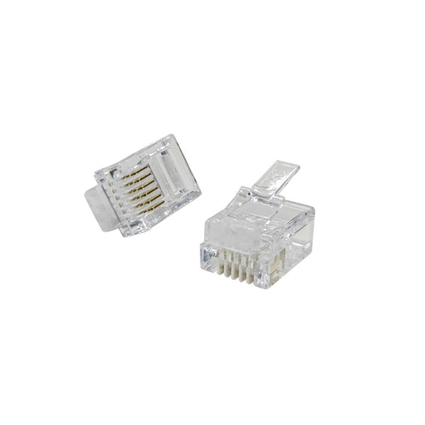 RJ12 Telephone Plugs for Stranded Cable 50pcs