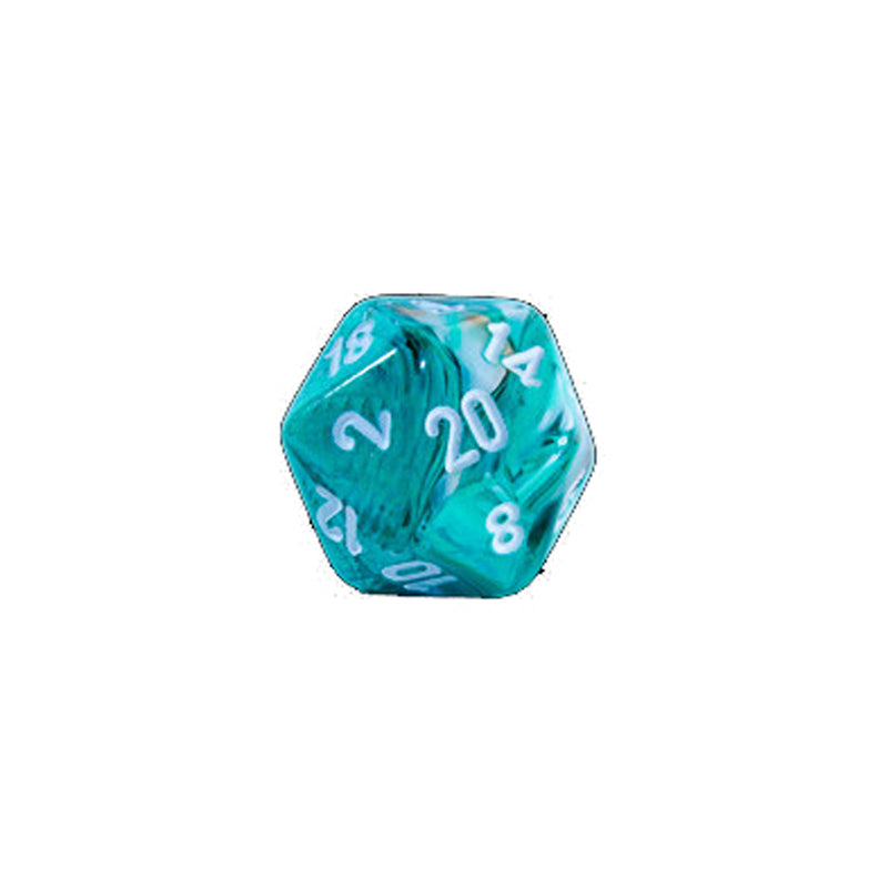 Chessex D20 Dice Marble Mini-Polyhedral (Oxi-Copper white)