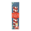 Candy Cane Stripe Taper Candles (Set of 3)