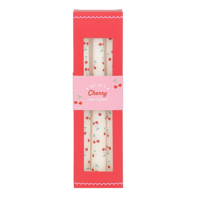 Heart Cherry Taper Candles (Set of 3)