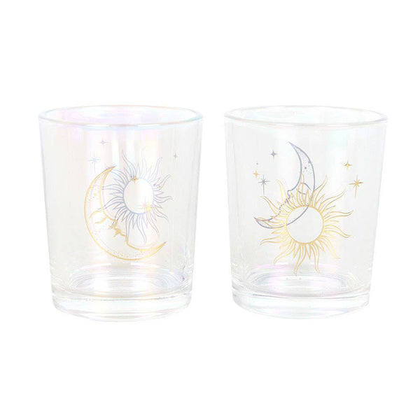 Sun and Moon Glass Votice Holders (Set of 2)