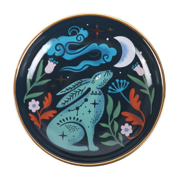 Midnight Hare Ceramic Trinket Dish