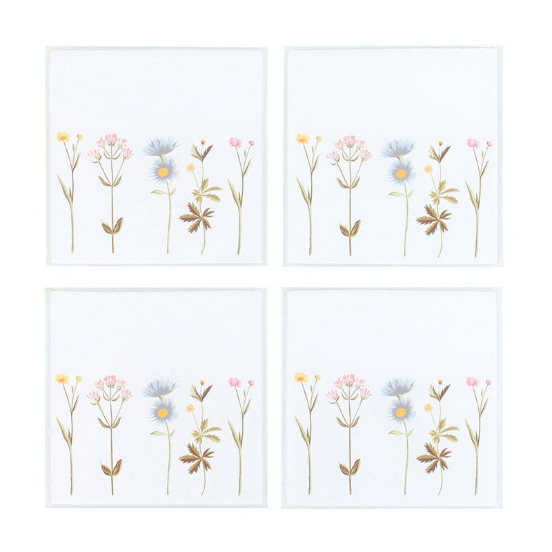 Blooming Lovely Set of 4 Floral Glass Coasters