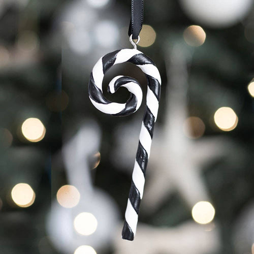 Black and White Candy Cane Hanging Ornament