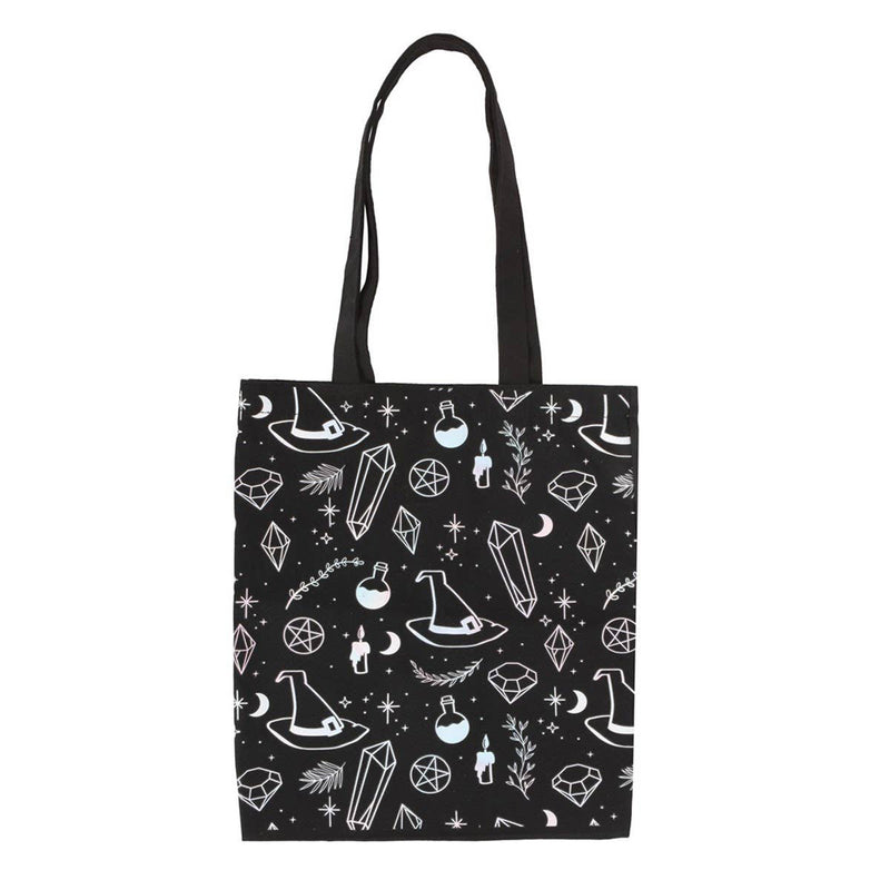Crystal Witch Print Poly Cotton Tote Bag
