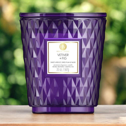 Vetiver & Fig Coloured Glass Candle 595g