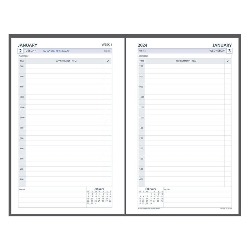 Collins Debden 7 Ring 2024 Calendar Dayplanner Refill