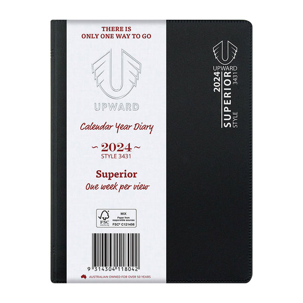 Upward Superior Cover B6 WTV 2024 Diary (Black)