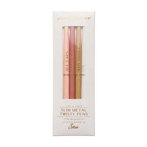 Twisty Slim Metal Pen Set (Set of 4)