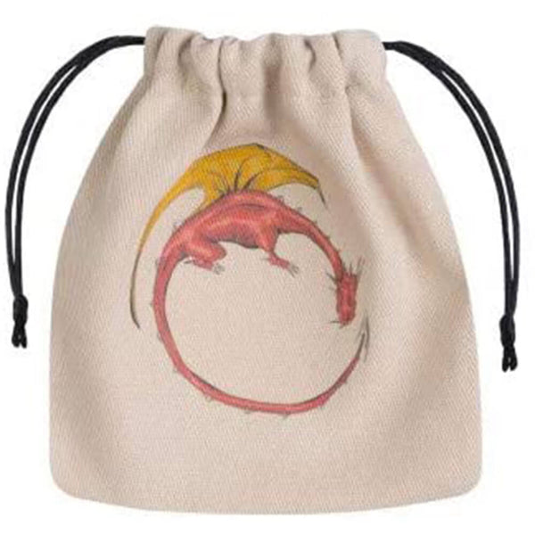Q Workshop Dragon Beige & Multicolor Dice Bag