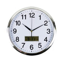 Italplast Round Wall Clock with LCD (36cm)